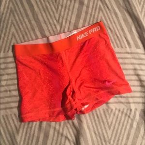 Orange Pink Spandex Nike Shorts